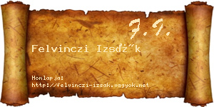 Felvinczi Izsák névjegykártya